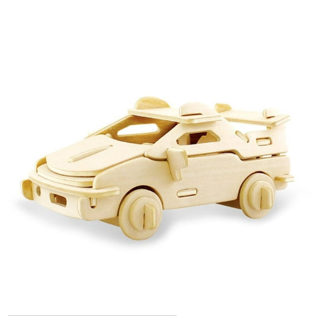 ChokWooden Simulation Car Assembly Puzzle Model 3D Car Puzzles Block Educational Toy Gift for Kids