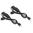 thumbnail image 1 of Unique Bargains USB Extension Cable with ON/Off Switch Extension Power Cords Adapter with LED Indicator Black 2 Pack, 1 of 5