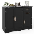 thumbnail image 1 of Costway 40" Sideboard Buffet Cabinet Modern Kitchen Storage Organizer with 2 Drawers Black, 1 of 10