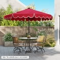 thumbnail image 4 of Gymax 9.3 FT Solar Patio Umbrella w/ 32 LED Lights & Vented Top & Ruffles Beige Red, 4 of 10