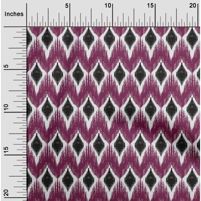 oneOone Cotton Poplin Fabric Geometric Ikat Print Sewing Fabric BTY 42 Inch Wide
