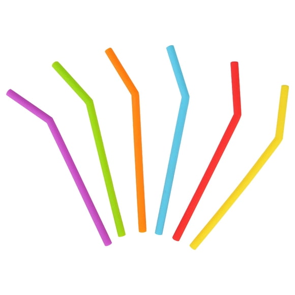 Fridja Pailles en Silicone Réutilisables pour Grandes Bouteilles, 6 Pcs Pailles à Boire Multicolores Standard Sans Odeur, Pailles Réutilisables de Qualité Alimentaire Souples et Flexibles