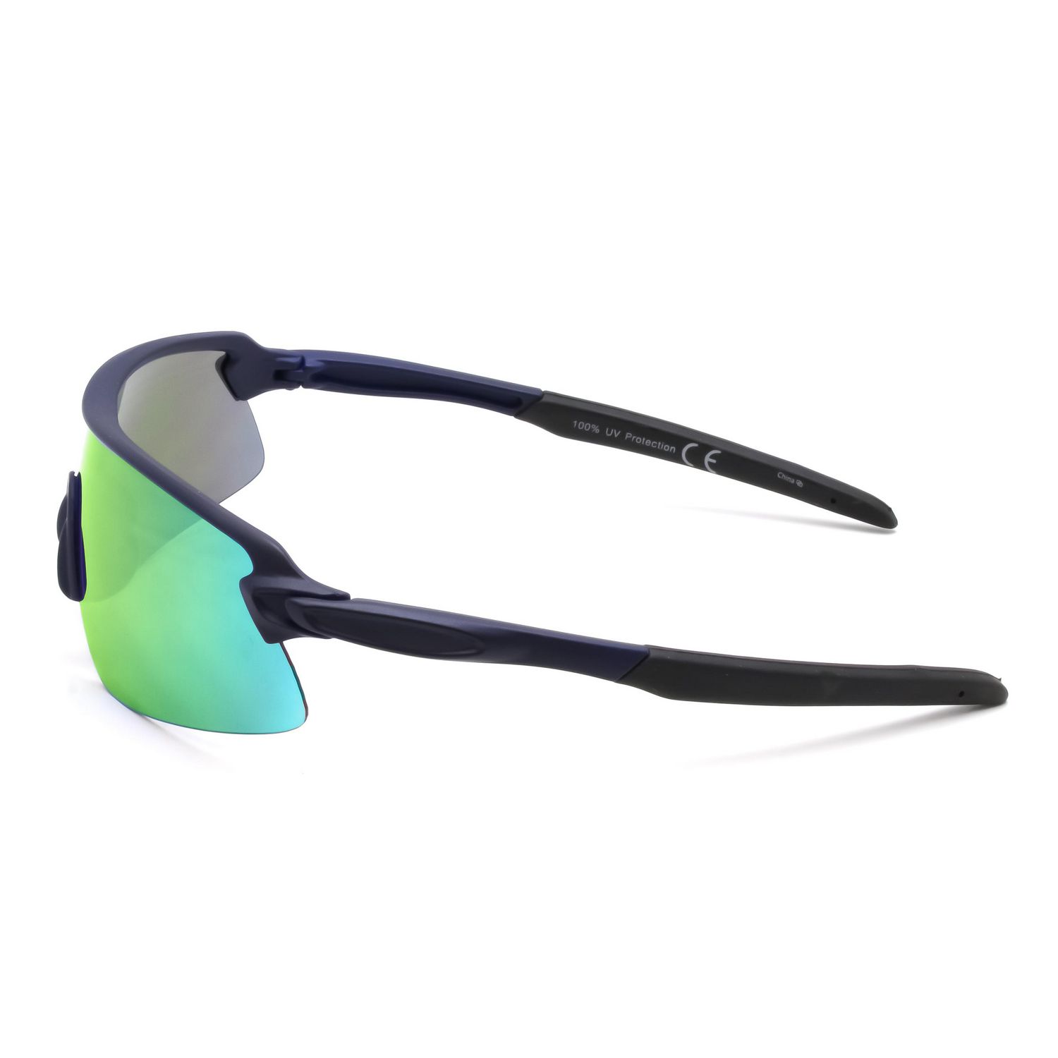George Kids Boys Navy and Green Wraparound Shield Sunglasses