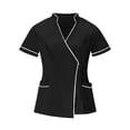 thumbnail image 4 of RXMEKW V-Neck Tunic And Pants Set For Women, 95% Polyester 5% Spandex, Short Sleeve Scrub Set, 4 of 9