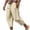 Khaki, variant on Meichang Men's Capri Pants Big and Tall Elastic Waist Drawstring Beach Trousers Summer Comfy Breathable Straight Leg Pants Blue 5XL