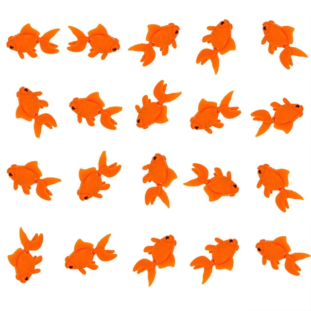Labymos 20pcs Artificial Fish Fake Fish Plastic Floating Fish for Artificial Aquarium Orange Goldfish Ornament