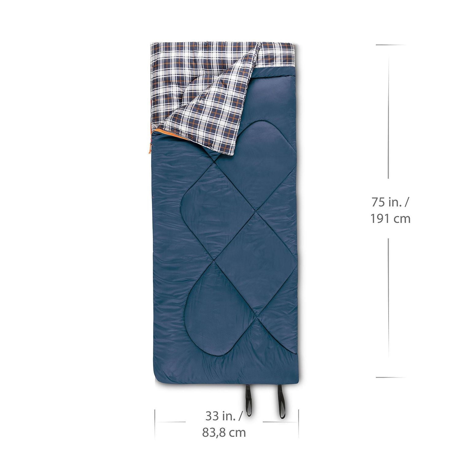 Ozark Trail 5C Sleeping Bag, 75"(L) x33" (W), Temp Rating +41℉/+5℃, Polyester Fabric, Blue