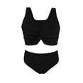 thumbnail image 4 of Girls Two Piece Swimsuit Set Knotted Color-Block Crop Top & Shorts in Mint Green Size 3-12 Years, 4 of 4