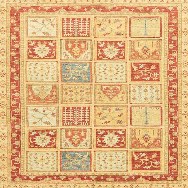Ahgly Company Tapis d'Intérieur Carrés Abstraits Orange Tapis de Zone Abstraits, 5 Pieds Carré