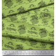 thumbnail image 2 of Soimoi Tissu en Velours Vert Imprimés Soleil et Texte au Mètre 58 Pouces de Large, 2 of 5