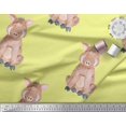 thumbnail image 3 of Soimoi Yellow Georgette Viscose Fabric Pig Animal Print Fabric by Yard 42 Inch Wide, 3 of 3