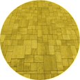 thumbnail image 1 of Ahgly Company Tapis d'Intérieur Rond Lavable en Machine Transitionnel Brun Doré Foncé, 7 Pieds Rond, 1 of 7