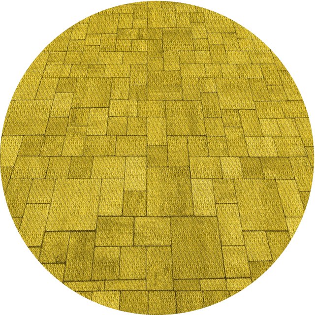 Ahgly Company Tapis d'Intérieur Rond Lavable en Machine Transitionnel Brun Doré Foncé, 7 Pieds Rond