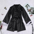 thumbnail image 2 of Ersazi Pajamas For Girls Women'S Sexy Solid Color Feather Robe 1 Piece Set In Clearance Black Xl, 2 of 7