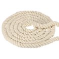 thumbnail image 1 of Uxcell Natural Twisted Cotton Rope 3/4 Inch x 49 Feet 3 Strand Tug of War Rope with Sealing Tape Beige, 1 of 5
