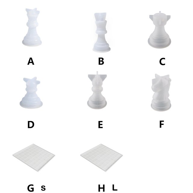 serony Échecs Moule DIY Anti-Adhésif Remplacement Résistant à la Chaleur Moderne Moule d'Échecs Résine Moderne Internationale Échecs Artisanat Fabrication Moule Accessoires Type 3