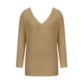 thumbnail image 4 of Chandail en Tricot d'Hiver pour Femmes Col en V Perle Mi-Longueur, 4 of 6