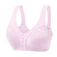 thumbnail image 1 of LNGOOR Front Button Bra For Women No Underwire Extra-Elastic High Support Soft Cup Everyday Sleep Bra Push Up Front Snaps Bras Front Closure Plus Size Sports Bras For Women Girls, 1 of 2