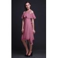 thumbnail image 3 of Bimba Robe Midi à Manches Volantées pour Femmes, Tunique Évasée à Épaules Dénudées, Imprimé Floral Rose - X-Small, 3 of 6