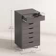 thumbnail image 3 of Vinsetto Mobile Filing Cabinet with Drawers File Cabinet with Wheels Grey, 3 of 10