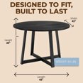thumbnail image 4 of ROME + OAK Worton Table à Manger Ronde Moderne de Style Ferme de 45 Pouces, Mobilier en Bois, Noir, 4 of 8