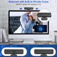 thumbnail image 3 of 2K Webcam with Microphone, QHD Webcam with Privacy Cover and Tripod, USB Computer Camera Auto Light Correction, 110°Wide-Angle View, USB Streaming for Desktop, PC, Mac, Windows, 3 of 5