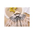 thumbnail image 5 of INSPIRE CHIC Detachable Fake Collar, Semi-Sheer Embroidery Mini Cape Neck Ruff for Blouse Black-4, 5 of 5