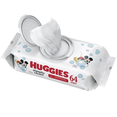 Huggies Simply Clean Baby Wipes, UNSCENTED, 1 Flip Top Pack, 64 Wipes