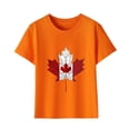 thumbnail image 2 of T-shirt Doux à Manches Courtes Décontracté pour Tout-Petit HVOBBTY, T-shirt Mode à Col Rond à Manches Courtes Orange pour Garçons Tout-Petits avec Imprimé de Feuilles d'Érable, 9 Ans, 2 of 5