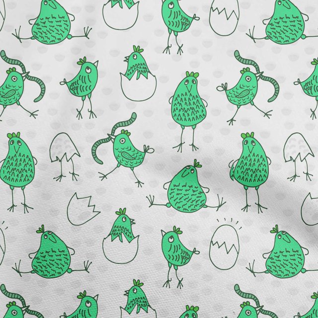 oneOone Georgette Viscose Green Fabric Kawai Craft Projects Decor Fabric Printed By The Yard 42 Inch Wide-PM