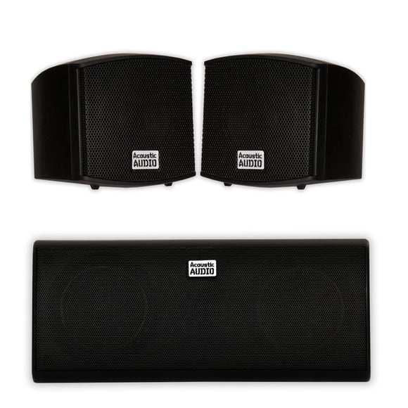 Acoustic Audio AA321B and AA35CB Indoor Speakers Home Theater 3 Speaker Set