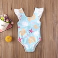 thumbnail image 2 of Baby Girl Swimwear Shell Ruffle Bow Bikini Swimsuit Swimming Suit Clothes Bathing Suit, 2 of 8