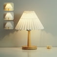 thumbnail image 1 of HOARBOEG Table Lamp For Bedroom Infinitely Dimmable Nightstand Lamp With Umbellate Flaxen Fabric Shade For Living Room Office Dorm, Solid Wood, LED Bulb Included, 1 of 8