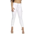 thumbnail image 3 of VIP Jeans Cute Cargo Mid Waisted Jogger Skinny Drawstring Plus Size 3XL, Color: White, 3 of 9