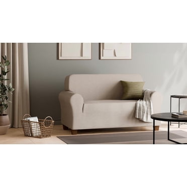 SmartFit Waterproof Stretch Loveseat Slipcover, Textured Fabric, 1-Piece, Linen