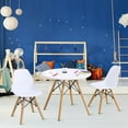 thumbnail image 3 of Gymax Ensemble de Salle à Manger Moderne pour Enfants Table Ronde avec 2 Chaises Sans Accoudoirs Blanc, 3 of 10