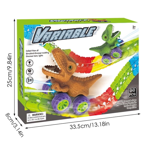 CJiaWei Glissoire d'Escalade à Thème Dinosaure pour Aire de Jeux avec Lumières et Musique, Glissoire Rotative pour Enfants et Ensemble d'Escaliers