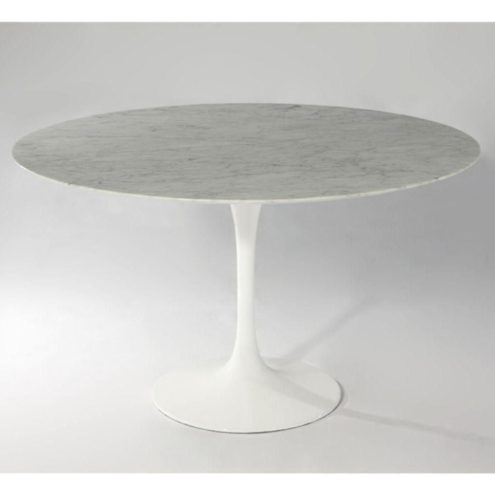 Leo dining table faux marble 36"  with pedestal white base
