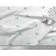 thumbnail image 2 of Soimoi Vert Coton Tissu Cambier Feuilles & Trèfle Imprimé Floral 1 Yard 56 Inch Wide, 2 of 3