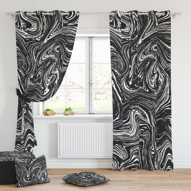 MAWCLOS Rideaux Protection UV Rideaux Écoénergétiques 2 Pcs Rideau de Fenêtre d'Intimité Isolé Thermiquement 2 Pcs Panneaux Épais Unis Occultant Marbre Marble-8 L:41 Pouces x H:106 Pouces *2 Panneaux
