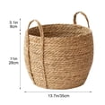 thumbnail image 2 of EGNMCR Tools&Home Improvement Pastorals Seaweed Woven Handmade Flower Basket With Handle Rattan Decorative Flowerpot A Basket, 2 of 5