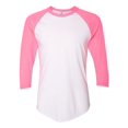 thumbnail image 1 of 5050 Raglan T-Shirt à Manches Trois-Quarts, S, Rose Bruyère Blanche, 1 of 2
