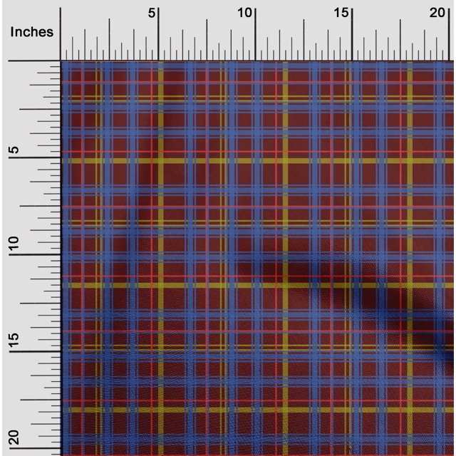 oneOone Cotton Poplin Fabric Madras Check Print Fabric By Yard 42 Inch Wide