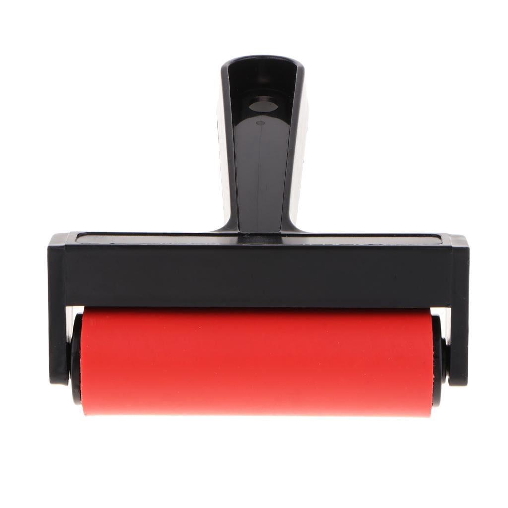 yuksok 4 Inch Rubber Brayer, Brayer Ink Roller, Soft Rubber Roller with Plastic Handle,