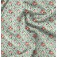 thumbnail image 1 of Soimoi Green Velvet Fabric Leaf Floral Print Fabric by Yard 58 Inch Wide, 1 of 6