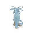 thumbnail image 4 of BLISSFUL STEP Women's Open Toe Lace-Up High Block Heeled Sandals Sky Blue (Size 10), 4 of 7