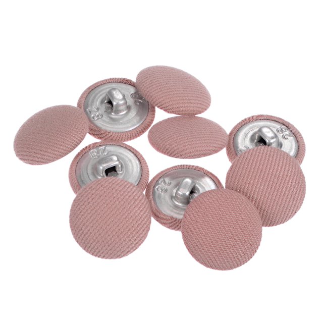 Unique Bargains 10pcs 28L Fabric Cloth Covered Button 18mm Round Metal Shank Sewing Buttons for Suits Dress Blouses, Deep Pink