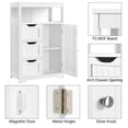 thumbnail image 4 of Yaheetech Armoire de Salle de Bain Autoportante avec Rangement, Blanc, 4 of 10