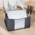 thumbnail image 4 of XZNGL 3 Pack Clothes Storage, Foldable Blanket Storage Bags, Storage Containers For Organizing Bedroom, Clothing, Organization And Storage With Lids And Handle, 4 of 9