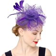 thumbnail image 4 of Bandeau en Maille à Fleurs pour Femmes, Rubans, Cocktail, Thé, Chapeau, Accessoire pour Cheveux, Pince à Cheveux, 4 of 9